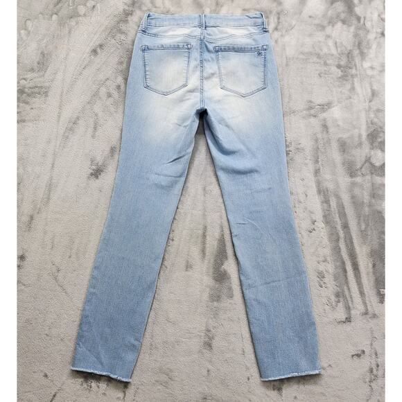 Jessica Simpson Jeans Womens 28 Blue Light Wash Uptown High Rise Raw Hem Stretch - Picture 2 of 13